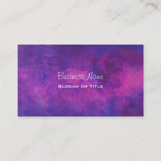 Carte De Visite Aquarelle violette et rose Arrière - plan Abstrait (Devant)