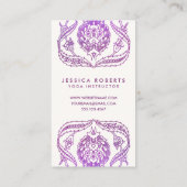 Carte De Visite Aquarelle violette et violette de Bohême (Dos)