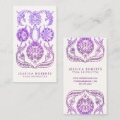 Carte De Visite Aquarelle violette et violette de Bohême (Devant / Derrière)