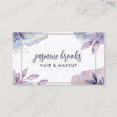 Carte De Visite Aquarelle violette Feuille Gold Frame (Devant)