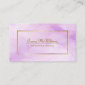 Carte De Visite Aquarelle violette & Gold Code QR professionnel (Devant)