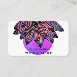Carte De Visite Aquarelle violette Lotus Fleur Yoga Méditation