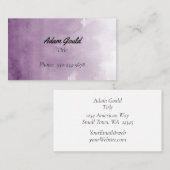 Carte De Visite Aquarelle violette professionnelle moderne (Devant / Derrière)