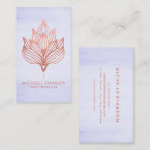 Carte De Visite Aquarelle violette rose d'huile Lotus (Devant / Derrière)