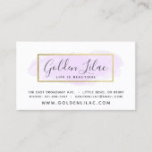 Carte De Visite Aquarelle violette & Salon à ongles doré Rendez-vo (Devant)