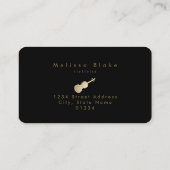 Carte De Visite aquarelle violoniste rose sur noir (Dos)