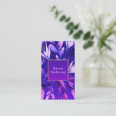 Carte De Visite Aquarelle vive violet gras cristal botanique chic (Debout devant)