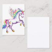 Carte De Visite Aquarelle volante Unicorne (Devant / Derrière)