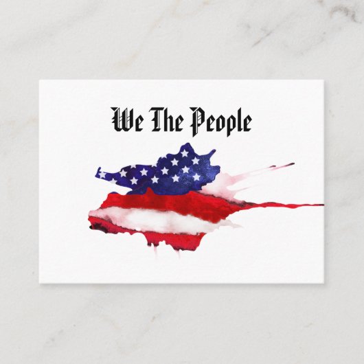 Carte De Visite *~* Aquarelle We The People American Flag (Devant)