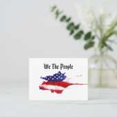Carte De Visite *~* Aquarelle We The People American Flag (Debout devant)