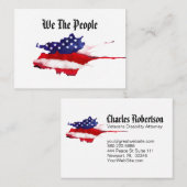 Carte De Visite *~* Aquarelle We The People American Flag (Devant / Derrière)