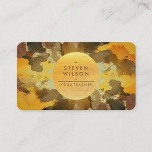 Carte De Visite Aquarelle Yoga Enseignant Holistique Art Vintage