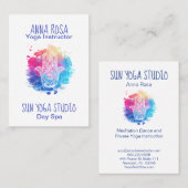 Carte De Visite *~* Aquarelle Yoga Spa Hamsa Main (Devant / Derrière)