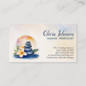 Carte De Visite Aquarelle Zen - Spa de sérénité (Devant)