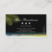 Carte De Visite Aquarelles Arimables Palm Feuille Diamants Initial (Dos)