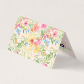 Carte De Visite Aquarelles bouquet de fleurs délicates (Dos)