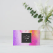 Carte De Visite Aquarelles cool violettes/roses modernes (Debout devant)