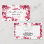 Carte De Visite Aquarelles de fleurs de Magnolia (Devant / Derrière)