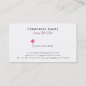 Carte De Visite Aquarelles Flamant rose rose sur blanc (Dos)