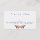 Carte De Visite Aquarelles Illustration d'éléphant floral (Dos)