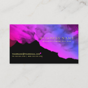 Carte De Visite Aquarelles Magenta Orchidée Profonde Intense sur F