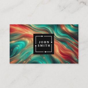 Carte De Visite Aquarelles Multi-couleurs Modernes Abstraites Cool