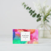 Carte De Visite Aquarelles multicolores Abstraites cool II (Debout devant)