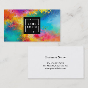 Carte De Visite Aquarelles multicolores modernes Cool Art Abstrait