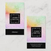 Carte De Visite Aquarelles multicolores modernes Procureur (Devant / Derrière)