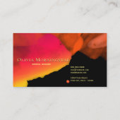 Carte De Visite Aquarelles orange intense sur noir (Dos)