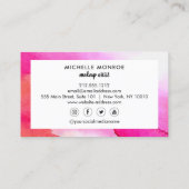 Carte De Visite Aquarelles rose gras Beauté, maquilleur (Dos)