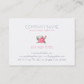 Carte De Visite Aquarelles rose moderne Rose blanc & bleu (Dos)