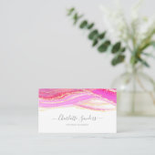 Carte De Visite Aquarelles rose or chic typographie moderne (Debout devant)