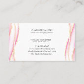 Carte De Visite Aquarelles rose or chic typographie moderne (Dos)