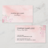 Carte De Visite Aquarelles roses bouquet de fleurs fanées (Devant / Derrière)