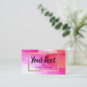 Carte De Visite Aquarelles roses en gras Extensions de texte perso (Debout devant)