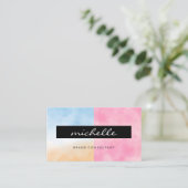 Carte De Visite Aquarelles | Simple et coloré (Debout devant)