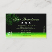 Carte De Visite Aquarelles vertes Palm Diamants Feuille avec logo (Dos)