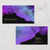 Carte De Visite Aquarelles violettes d'orchidée profonde intense s (Devant / Derrière)