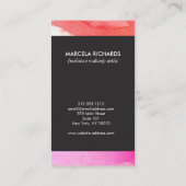 Carte De Visite Aquarelles vives Abstraites (Dos)