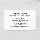 Carte De Visite Aquarelliste Élégante (Dos)