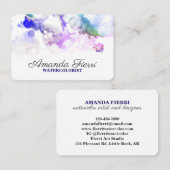 Carte De Visite Aquarelliste Élégante (Devant / Derrière)