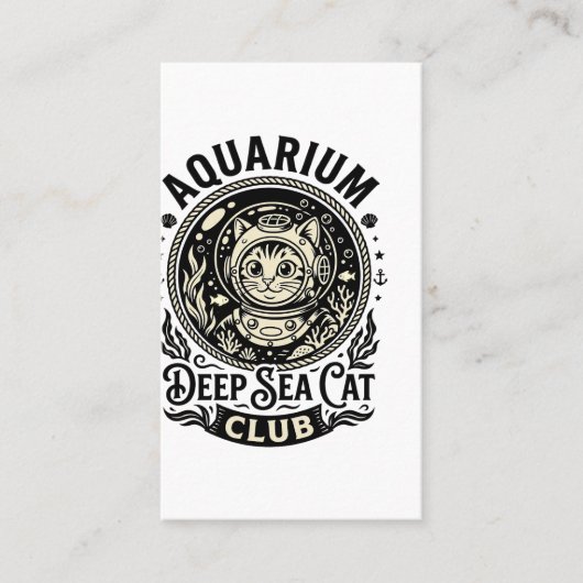 Carte De Visite Aquarium Chat de mer profond Graphique de chat drô (Devant)