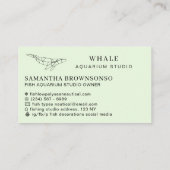 Carte De Visite Aquarium vert doux à basse densité Poisson Baleine (Dos)