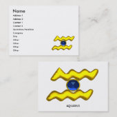 Carte De Visite AQUARIUS GOLD JEWEL, saphir bleu, jaune, blanc (Devant / Derrière)