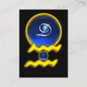 Carte De Visite AQUARIUS GOLD JEWEL SAPPHIRE MONOGRAMME bleu noir (Dos)