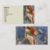 Carte De Visite Aquarius Mermaid Bleu gothique (Devant / Derrière)