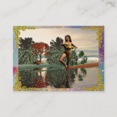 Carte De Visite AQUARIUS, turquoise, bleu, vert, jaune or (Dos)