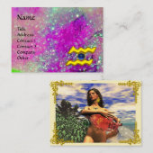 Carte De Visite AQUARIUS, violet violet jaune or (Devant / Derrière)