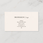 Carte de visite arabe moderne Elegant or (Dos)